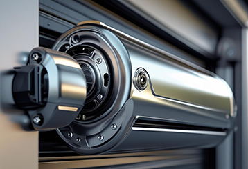Close-up of a sleek, modern garage door opener mechanism installed in a Fountain Valley residential garage
