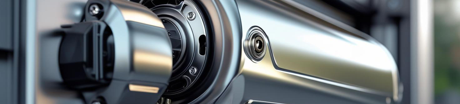 Close-up of a sleek, modern garage door opener mechanism installed in a Fountain Valley residential garage